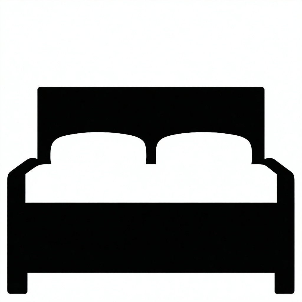black bed icon white background